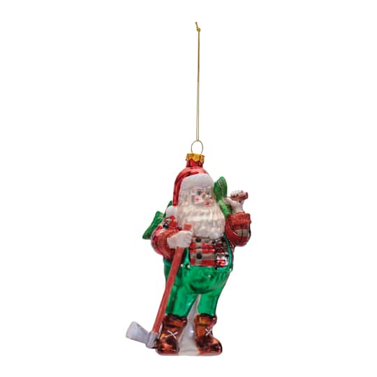 Melrose 6" Glass Santa Lumberjack Ornaments Set